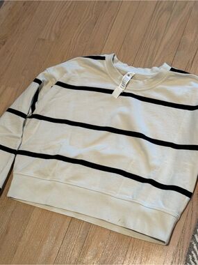 lululemon athletica Cream Sweatshirt with Black Stripes